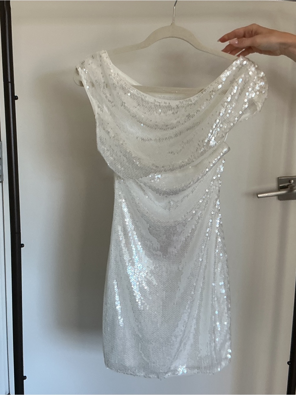superdown Ivory Sequin Party Dress